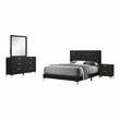Pemberly Row 4-Piece California King Glam Bedroom Set in Black