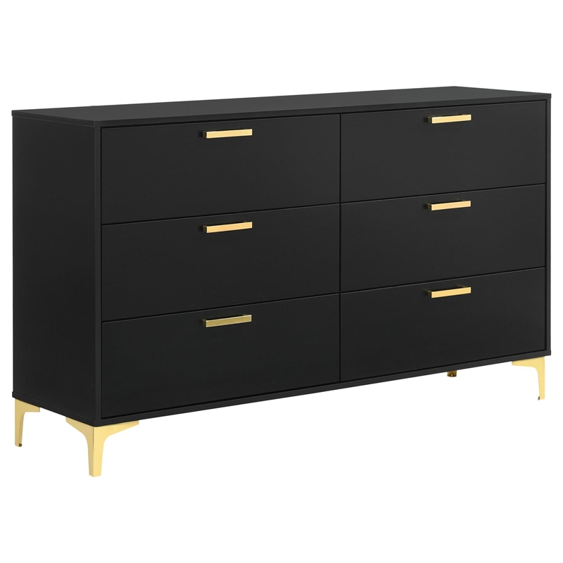 Pemberly Row 4-Piece California King Glam Bedroom Set in Black