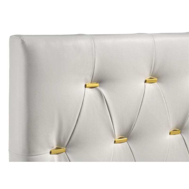 Pemberly Row 5-Piece Eastern King Glam Bedroom Set in White Finish