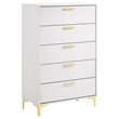 Pemberly Row 5-Piece Eastern King Glam Bedroom Set in White Finish