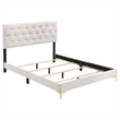 Pemberly Row 4-Piece Queen Glam Upholstered Bedroom Set in White