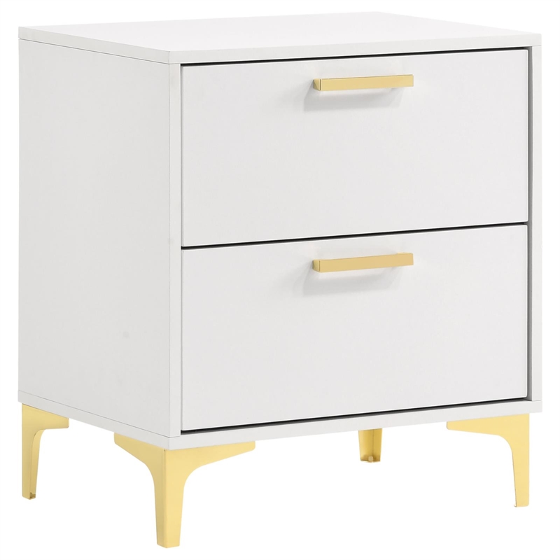 Pemberly Row 4-Piece Queen Glam Upholstered Bedroom Set in White