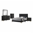 Pemberly Row 5-Piece Eastern King Glam Bedroom Set in Black Finish