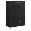 Pemberly Row 5-Piece Eastern King Glam Bedroom Set in Black Finish