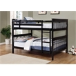 Pemberly Row Wood Slatted Full Over Full Bunk Bed in Black Finish