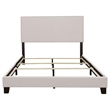 Pemberly Row Nailhead Upholstered Eastern King Bed in Ivory Finish