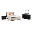 Pemberly Row 4-Piece Eastern King Bedroom Set in Cream and Black