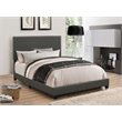 Pemberly Row Nailhead Upholstered Eastern King Bed in Charcoal