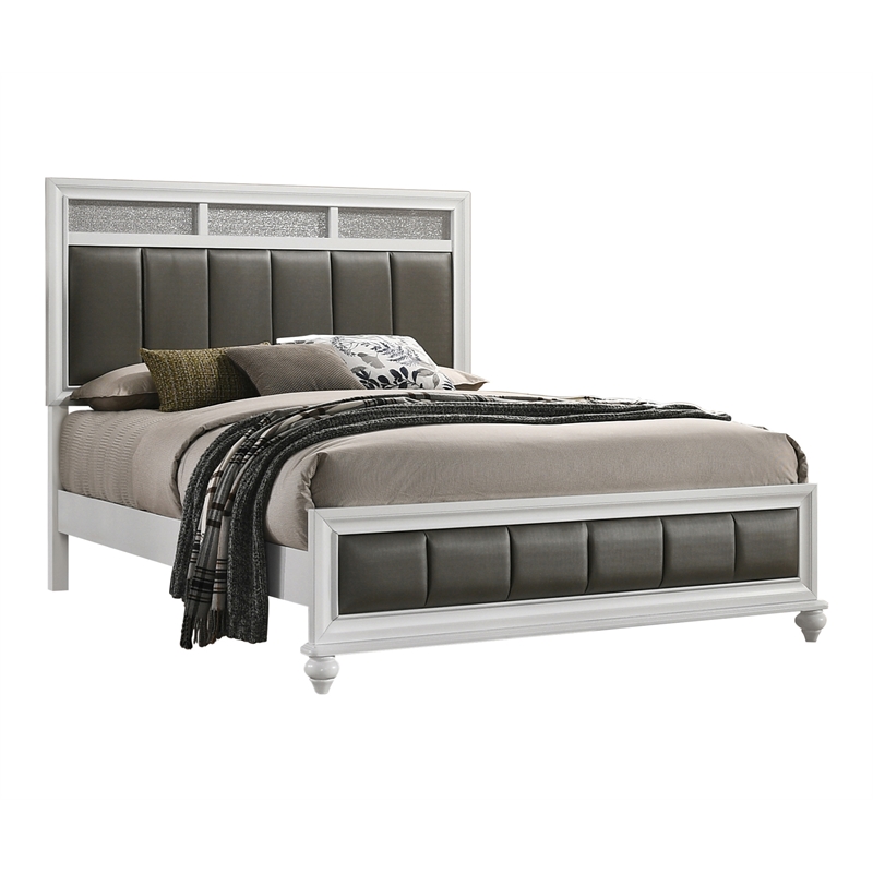 Pemberly Row 5-Piece California King Crystal Bedroom Set in White