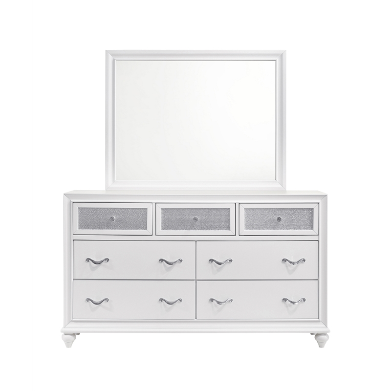 Pemberly Row 5-Piece California King Crystal Bedroom Set in White