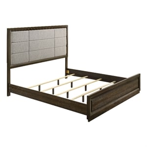 Pemberly Row 63-Inch California King Panel Bed in Dark Oak and Gray
