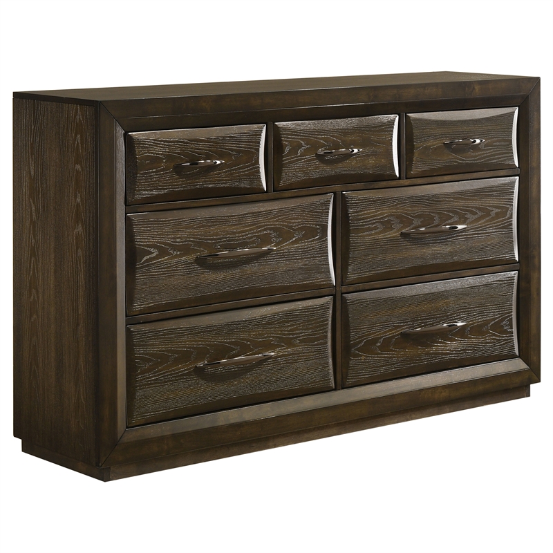Pemberly Row 4-Piece Queen Panel Bedroom Set in Dark Oak and Gray