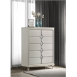 Pemberly Row 5-Drawer Diamond Star Bedroom Chest in Pearl White