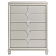 Pemberly Row 5-Drawer Diamond Star Bedroom Chest in Pearl White