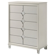 Pemberly Row 5-Drawer Diamond Star Bedroom Chest in Pearl White