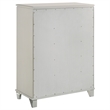 Pemberly Row 5-Drawer Diamond Star Bedroom Chest in Pearl White