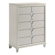 Pemberly Row 5-Drawer Diamond Star Bedroom Chest in Pearl White