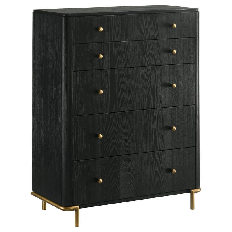 Pemberly Row 5-Piece Eastern King Bedroom Set in Cream and Black
