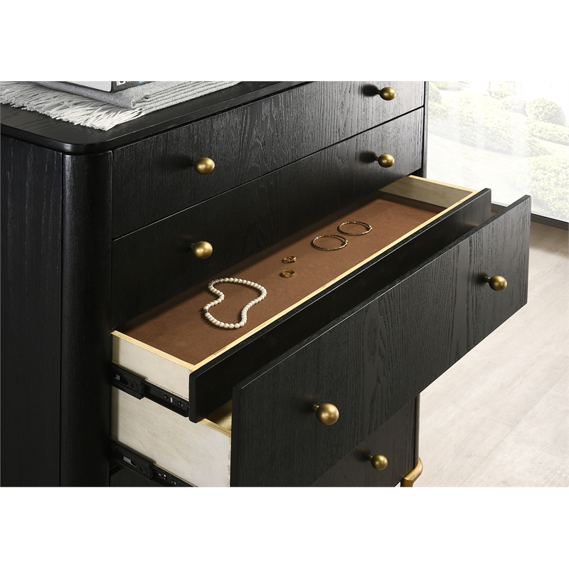 Pemberly Row 5-Piece Eastern King Bedroom Set in Cream and Black