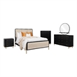 Pemberly Row 5-Piece Eastern King Bedroom Set in Cream and Black