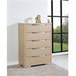 Pemberly Row Contemporary 5-Drawer Chest of Drawers in Light Elm