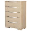 Pemberly Row Contemporary 5-Drawer Chest of Drawers in Light Elm