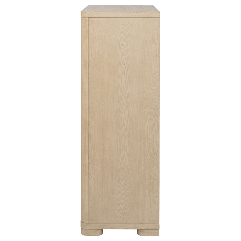 Pemberly Row Contemporary 5-Drawer Chest of Drawers in Light Elm
