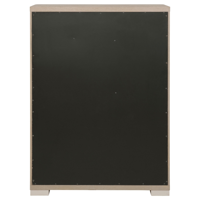 Pemberly Row Contemporary 5-Drawer Chest of Drawers in Light Elm