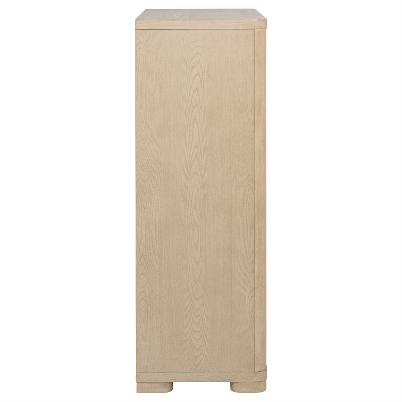 Pemberly Row Contemporary 5-Drawer Chest of Drawers in Light Elm