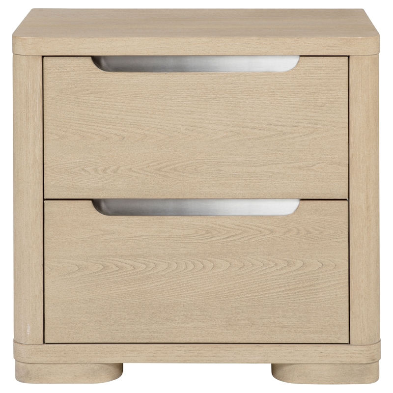 Pemberly Row 2-Drawer Nightstand Bedside Table in Light Elm Finish