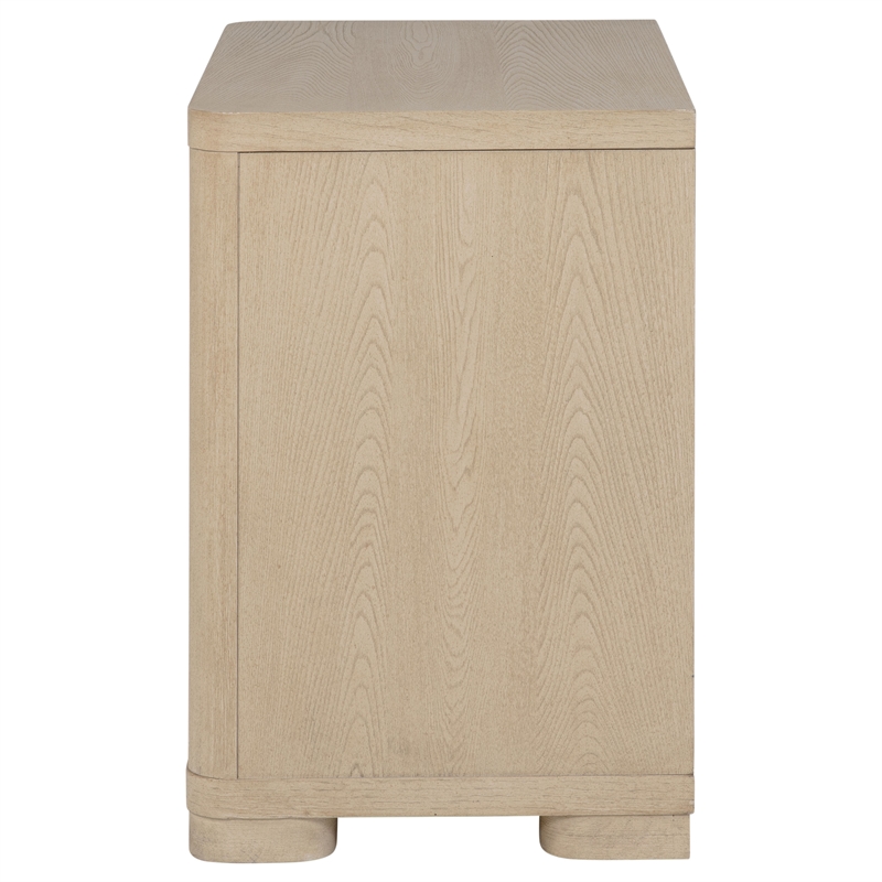 Pemberly Row 2-Drawer Nightstand Bedside Table in Light Elm Finish
