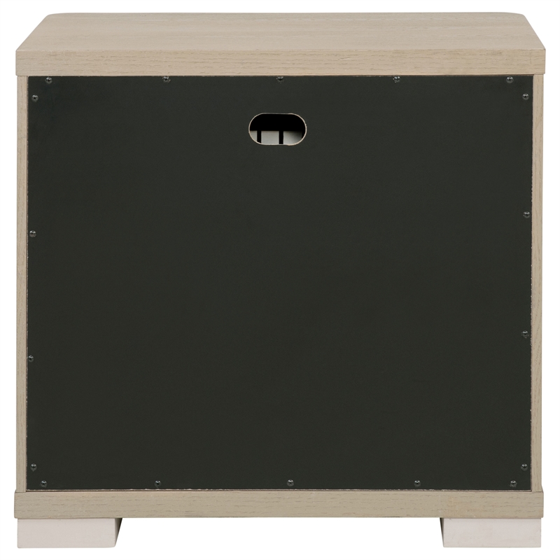 Pemberly Row 2-Drawer Nightstand Bedside Table in Light Elm Finish