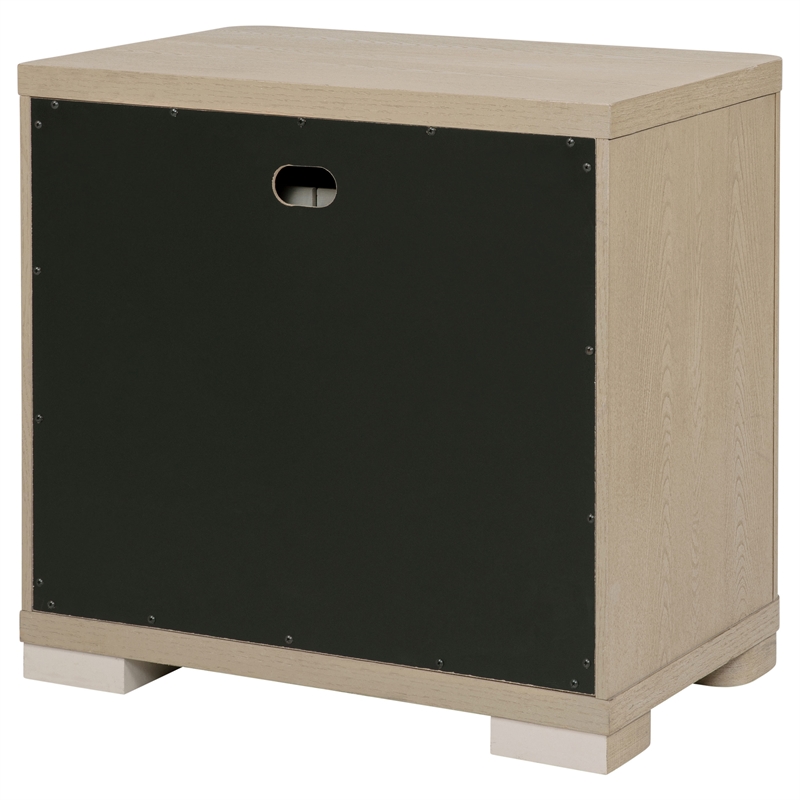 Pemberly Row 2-Drawer Nightstand Bedside Table in Light Elm Finish