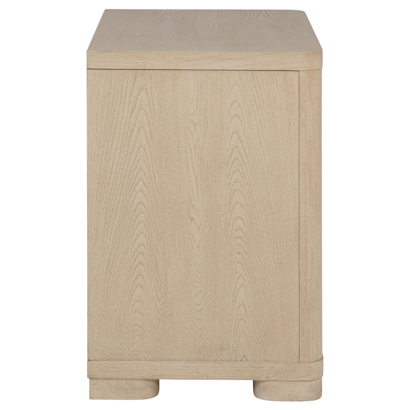 Pemberly Row 2-Drawer Nightstand Bedside Table in Light Elm Finish