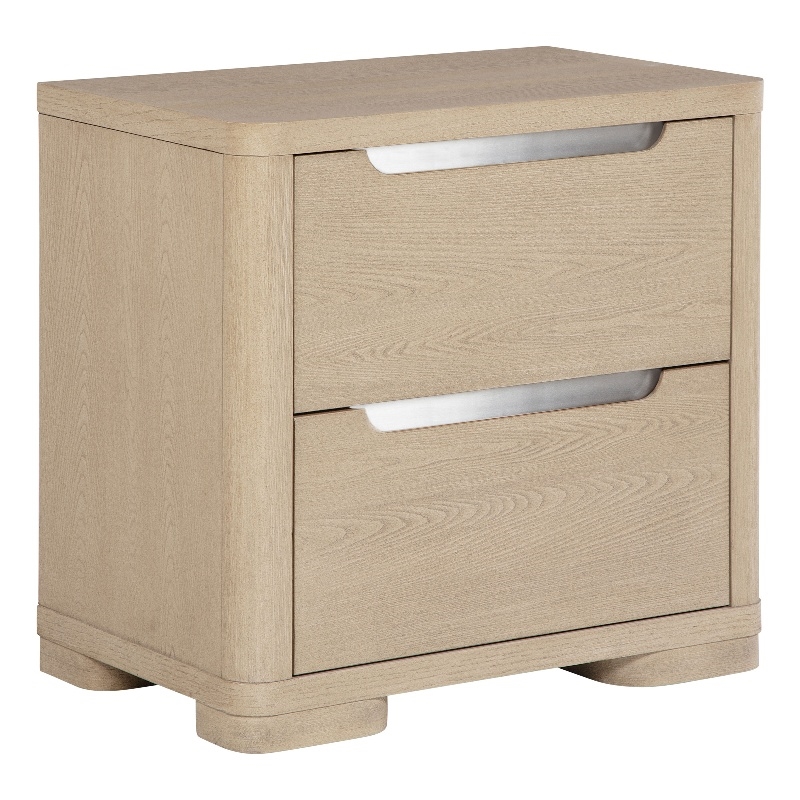 Pemberly Row 2-Drawer Nightstand Bedside Table in Light Elm Finish