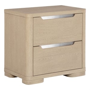 Pemberly Row 2-Drawer Nightstand Bedside Table in Light Elm Finish