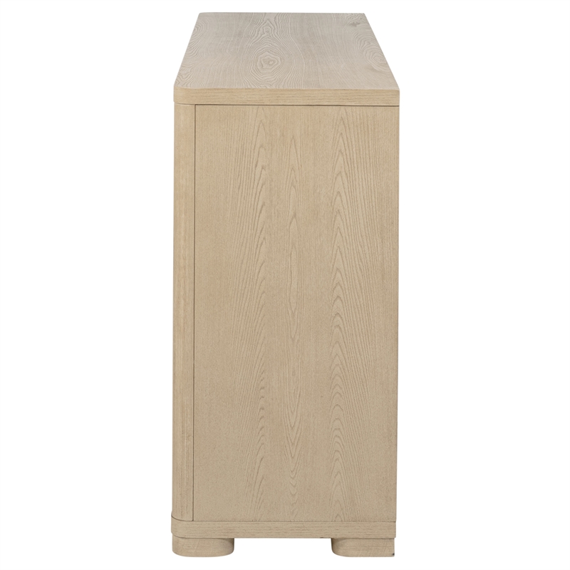 Pemberly Row Contemporary 6-Drawer Bedroom Dresser in Light Elm