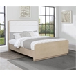 Pemberly Row 56-Inch California King Boucle Panel Bed in Light Elm