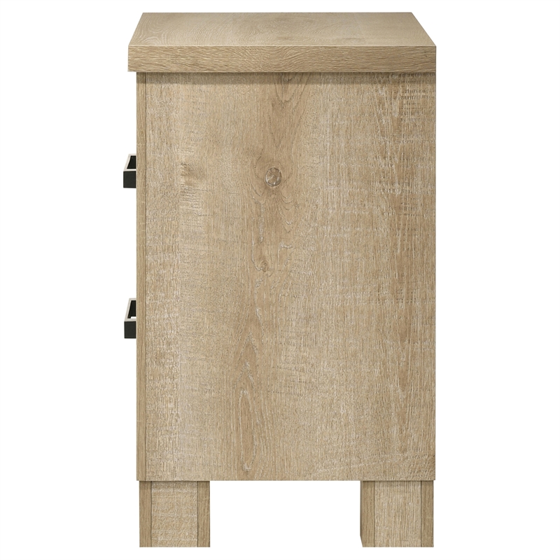 Pemberly Row 2-Drawer Nightstand Bedside Table in Weathered Oak