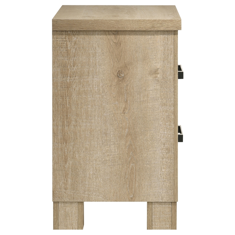 Pemberly Row 2-Drawer Nightstand Bedside Table in Weathered Oak