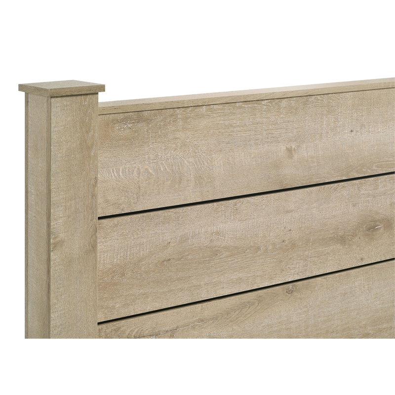 Pemberly Row 4-Piece Eastern King Bedroom Set in Weathered Oak