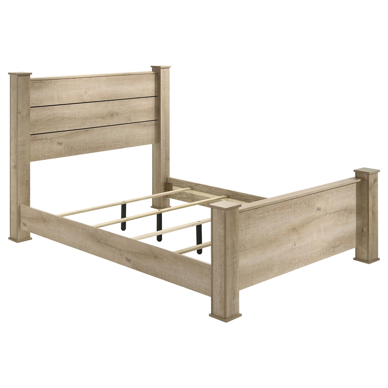 Pemberly Row 4-Piece Eastern King Bedroom Set in Weathered Oak