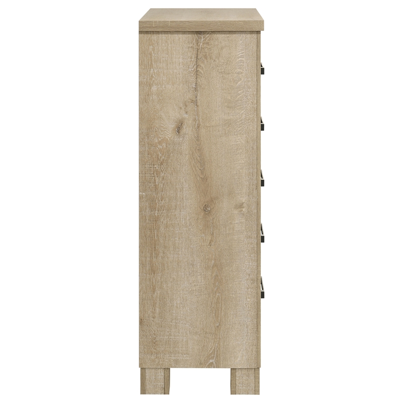 Pemberly Row 5-Drawer Chest of Drawers in Weathered Oak Finish