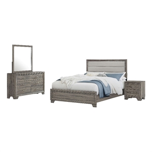 Pemberly Row 4-Piece California King Bedroom Set in Brown Oak