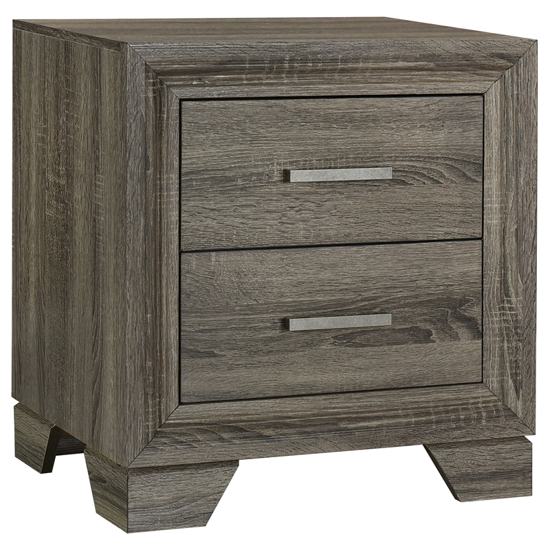 Pemberly Row 4-Piece Eastern King Bedroom Set in Brown Oak Finish