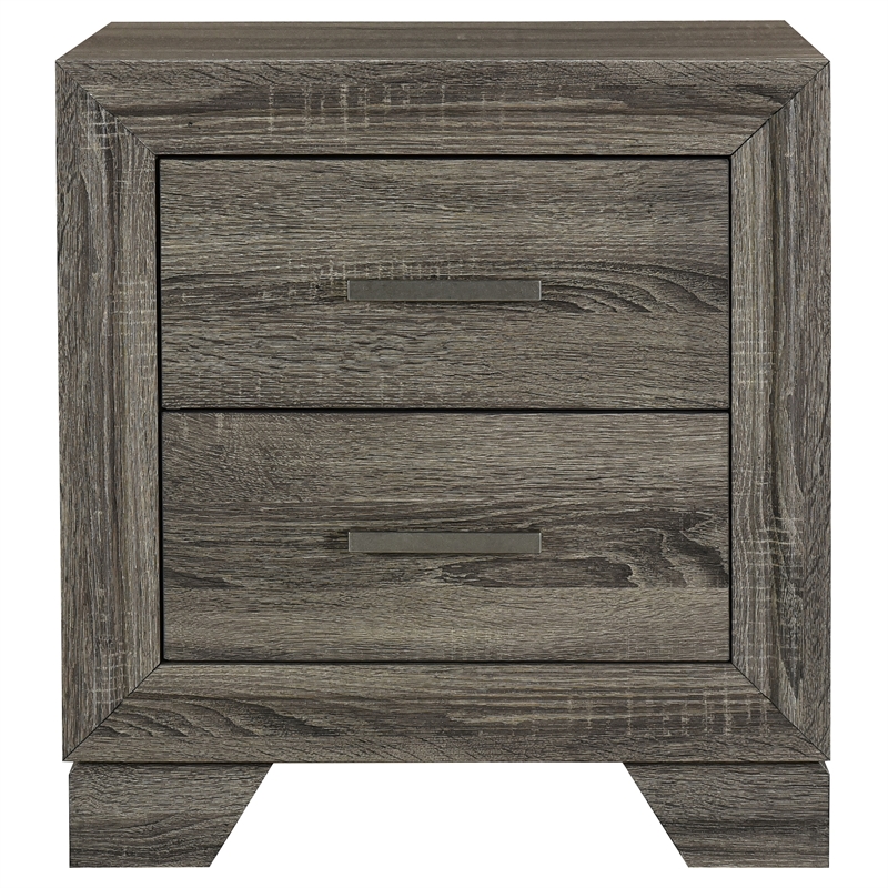 Pemberly Row 4-Piece Eastern King Bedroom Set in Brown Oak Finish