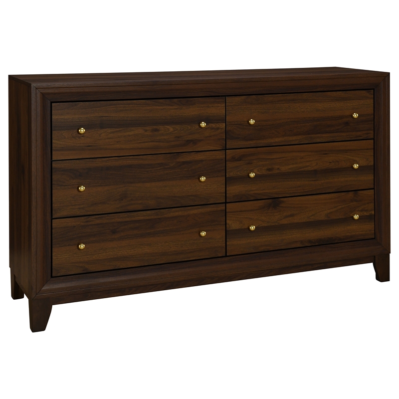 Pemberly Row 5-Piece Eastern King Bedroom Set in Walnut Finish