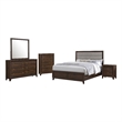 Pemberly Row 5-Piece Eastern King Bedroom Set in Walnut Finish