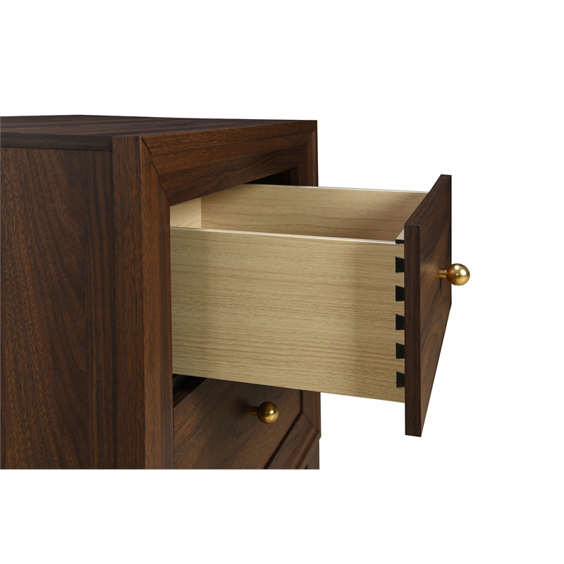 Pemberly Row 2-Drawer Nightstand Bedside Table in Walnut Finish