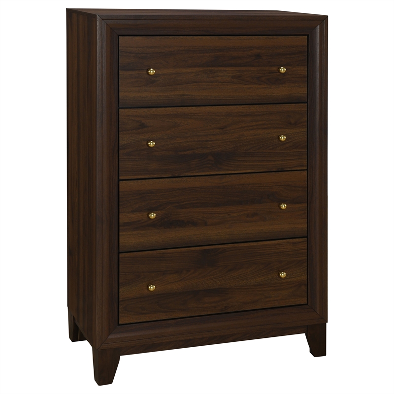Pemberly Row 5-Piece Queen Upholstered Bedroom Set in Walnut